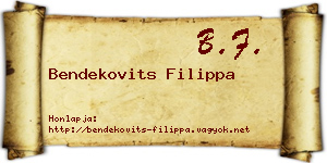 Bendekovits Filippa névjegykártya